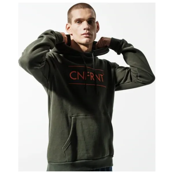 Confront Bluza Essential Khk Hoody , khaki, rozmiar M. Brązowe bluzy nierozpinane męskie Confront, m, z aplikacjami, z bawełny, z kapturem. W wyprzedaży za 143.99 zł.