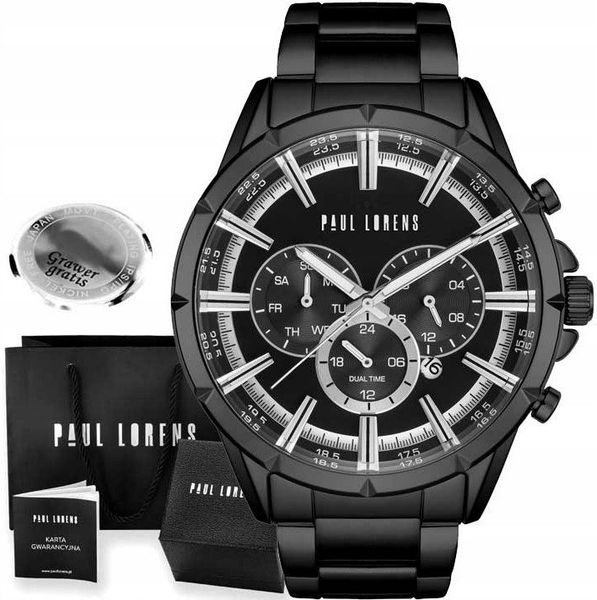 Zegarek męski Paul Lorens -LUXURY-1A5 Z GRAWEREM. Zegarki męskie Paul Lorens. Za 229.00 zł.