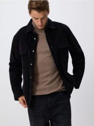 Sztruksowa koszula comfort fit - czarny. Czarne koszule męskie Reserved, l, bez wzorów, z bawełny, bez kołnierzyka, bez ramiączek. Za 139.99 zł.