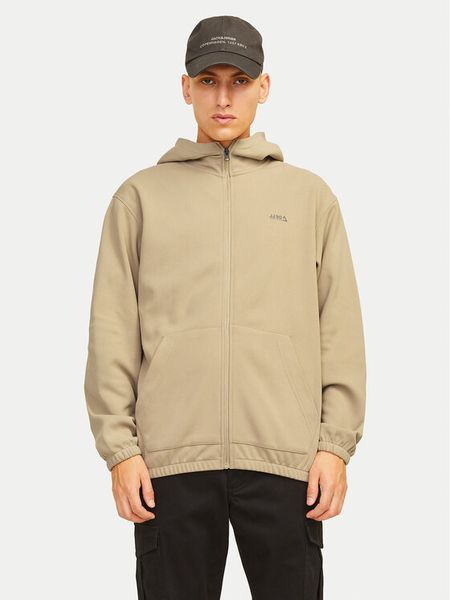 Jack & Jones Bluza Basic 12261373 Beżowy Regular Fit. Brązowe bluzy rozpinane męskie Jack & Jones, l, bez wzorów, z syntetyku, bez ramiączek, bez kaptura. Za 99.99 zł.
