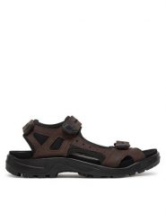 ECCO Sandały 06956458290 Brązowy. Brązowe sandały męskie ecco, z nubiku, bez zapięcia. Za 409.99 zł.