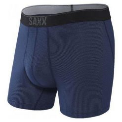 Bokserki termoaktywne męskie Saxx Quest Boxer Brief Fly. Niebieskie bielizna termoaktywna męska Saxx, m, bez wzorów, bez ramiączek, do biegania. Za 114.99 zł.