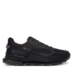Trekkingi ECCO. Czarne buty trekkingowe męskie ecco, bez wzorów, sportowe, bez obcasa, bez zapięcia. Za 849.99 zł.