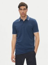 BOSS Polo Passertip 50507699 Niebieski Slim Fit. Niebieskie koszulki polo męskie Boss, m, bez wzorów, z bawełny, bez kołnierzyka, bez ramiączek. Za 299.99 zł.