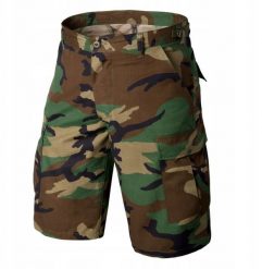 BDU Shorts - PolyCotton Ripstop - US Woodland - XXL/Regular. Szorty sportowe męskie Helikon, bez wzorów, sportowe. Za 211.79 zł.