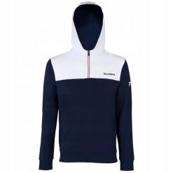 Bluza tenisowa męska Tecnifibre Zipper Hoodie. Niebieskie bluzy nierozpinane męskie TECNIFIBRE, m, bez wzorów, casualowe, bez ramiączek, bez kaptura. Za 259.00 zł.