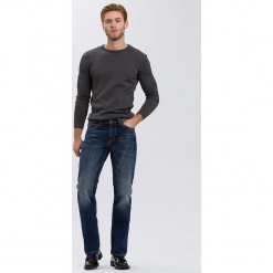 Dżinsy "Antonio" - Relax Fit - w kolorze granatowym. Niebieskie jeansy męskie Cross Jeans, z aplikacjami. W wyprzedaży za 136.95 zł.