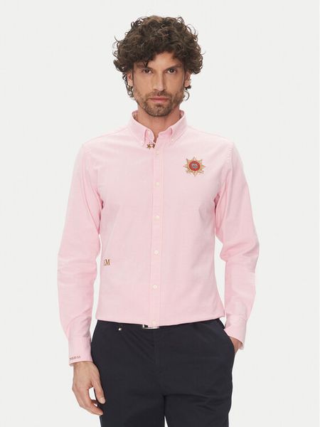 La Martina Koszula Anselmo MACG01 OX092 Różowy Regular Fit. Czerwone koszule męskie La Martina, m, bez wzorów, z bawełny, bez kołnierzyka, bez ramiączek. Za 689.99 zł.