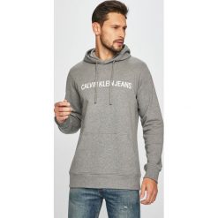 Calvin Klein Jeans - Bluza. Szare bluzy nierozpinane męskie Calvin Klein Jeans, l, bez wzorów, z bawełny, z kapturem. W wyprzedaży za 279.90 zł.