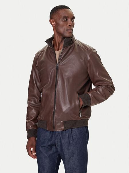 Milestone Kurtka skórzana MSNaldo 53101821280 Brązowy Regular Fit. Brązowe kurtki męskie Milestone, m, bez wzorów, ze skóry, bez ramiączek, bez kaptura. Za 1,179.00 zł.