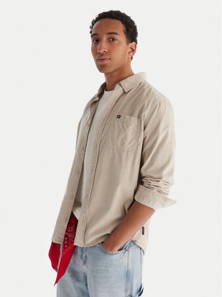 Quiksilver Koszula Smoke Trail EQYWT04652 Beżowy Regular Fit. Brązowe koszule męskie Quiksilver, m, bez wzorów, z bawełny, bez kołnierzyka, bez ramiączek. Za 189.99 zł.