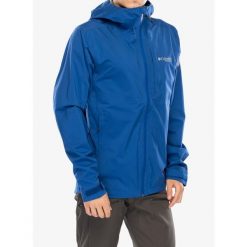 Kurtka przeciwdeszczowa męska Columbia Ampli-Dry II Shell. Niebieskie kurtki męskie Columbia, m, bez wzorów, sportowe, bez ramiączek, bez kaptura. Za 471.99 zł.