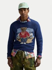 Polo Ralph Lauren Sweter 710964798001 Granatowy Regular Fit. Niebieskie kardigany męskie Polo Ralph Lauren, m, bez wzorów, z bawełny, bez ramiączek. Za 1,899.00 zł.
