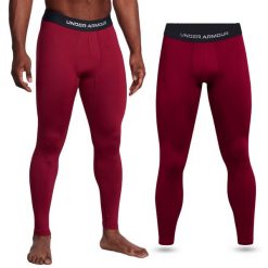Legginsy sportowe męskie Under Armour getry szybkoschnące treningowe. Czerwone legginsy męskie Under Armour, m, bez wzorów, do biegania. Za 199.99 zł.