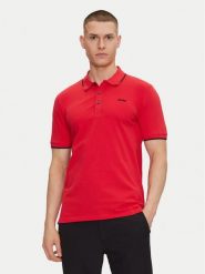 HUGO Polo Dinoso222 50467344 Czerwony Slim Fit. Czerwone koszulki polo męskie Hugo, m, bez wzorów, z bawełny, bez kołnierzyka, bez ramiączek. Za 249.99 zł.