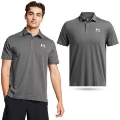 Koszulka polo męska Under Armour UA Icon. Szare koszulki polo męskie Under Armour, m, bez wzorów, sportowe, bez kołnierzyka, bez ramiączek. Za 149.99 zł.