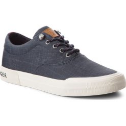 Tenisówki TOMMY HILFIGER - Heritage Washed Canvas Lace Up FM0FM01656 Midnight 403. Trampki męskie Tommy Hilfiger. W wyprzedaży za 229.00 zł.