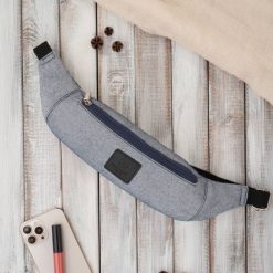 Nerka męska saszetka na pas jeansowa szara Paolo Peruzzi T-117-GRE. Szare saszetki męskie bez wzorów, z bawełny. Za 49.99 zł.