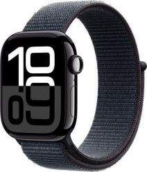 Smartwatch Apple Watch 10 GPS 46mm Jet Black Alu Sport Loop Granatowy (MWWR3LW/A). Czarne zegarki smartwatch Apple. Za 2,105.62 zł.