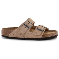 Klapki Birkenstock Arizona Bs M 1027075 beżowy. Brązowe klapki i japonki męskie bez wzorów, z materiału. Za 692.72 zł.