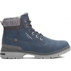 Granatowe Trapery Ample. Buty zimowe męskie marki Born2be. Za 149.99 zł.