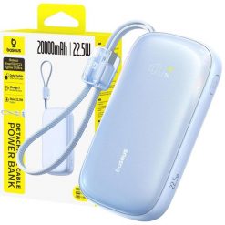 Powerbank Baseus 20000 mAh 22.5W USB-C USB-A z kablem 2w1 USB-C lightning. Niebieskie powerbanki Baseus. Za 139.00 zł.