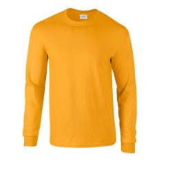 Ultra Bawełniana Koszulka Z Długim Rękawem Unisex Dla Dorosłych. Żółte koszulki męskie z długim rękawem GILDAN, m, bez wzorów, z bawełny, sportowe, bez kołnierzyka, bez ramiączek. Za 60.99 zł.