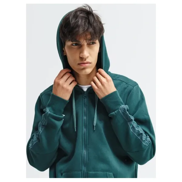Umbro Bluza Fz Fleece With Cuff Taping , zielony, rozmiar S. Zielone bluzy z kapturem męskie Umbro, m, bez wzorów, z bawełny, z kapturem. W wyprzedaży za 103.99 zł.