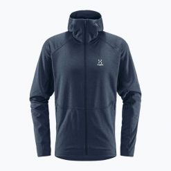 Bluza trekkingowa męska Haglöfs Skuta Hood. Niebieskie bluzy nierozpinane męskie Haglöfs, l, bez wzorów, sportowe, bez ramiączek, bez kaptura. Za 361.64 zł.