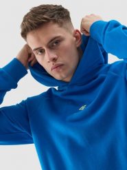 4F Bluza dresowa nierozpinana z kapturem z bawełny organicznej męska - kobaltowa XXL. Niebieskie bluzy nierozpinane męskie 4f, l, bez wzorów, z bawełny, z kapturem. W wyprzedaży za 99.99 zł.