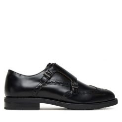 Półbuty Tommy Hilfiger. Czarne eleganckie półbuty męskie Tommy Hilfiger, wizytowe, bez obcasa, bez zapięcia. Za 529.99 zł.