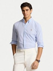 Polo Ralph Lauren Koszula 710934575002 Błękitny Slim Fit. Niebieskie koszule męskie Polo Ralph Lauren, m, bez wzorów, z bawełny, bez kołnierzyka, bez ramiączek. Za 719.99 zł.