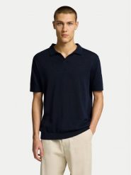 Selected Homme Polo Mattis 16096197 Granatowy Regular Fit. Niebieskie koszulki polo męskie Selected Homme, m, bez wzorów, z bawełny, bez kołnierzyka, bez ramiączek. Za 259.99 zł.