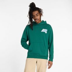 Bluza męska New Balance MT43563MHN – zielona. Zielone bluzy nierozpinane męskie New Balance, m, z aplikacjami, z bawełny, klasyczne, bez ramiączek, bez kaptura. Za 249.99 zł.