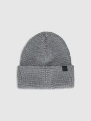 4F Czapka beanie z wełną merino uniseks - szara Uniwersalny. Szare czapki męskie 4f, na zimę, bez wzorów, z wełny, klasyczne. Za 99.99 zł.