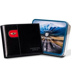 Portfel męski Peterson PTN 22304-VT-E czarny. Czarne portfele męskie Peterson, bez wzorów, ze skóry. Za 99.00 zł.