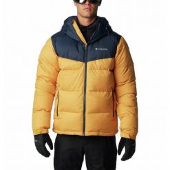 Kurtka Puchowa Zimowa Męska Columbia Iceline Ridge Jacket. Żółte kurtki narciarskie i snowboardowe męskie Columbia, na zimę, m, bez wzorów, z puchu, bez kaptura, narciarskie. W wyprzedaży za 743.05 zł.