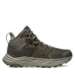 Trekkingi Hoka. Szare buty zimowe męskie HOKA, bez wzorów, z gore-texu, sportowe, bez obcasa, bez zapięcia. Za 519.99 zł.