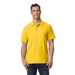 Męska Koszulka Polo Softstyle Pique. Niebieskie koszulki polo męskie GILDAN, m, bez wzorów, bez kołnierzyka, bez ramiączek. Za 49.99 zł.