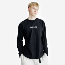 Koszulka długi rękaw męska Lifetech Graphic. Czarne koszulki męskie z długim rękawem Decathlon, m, bez wzorów, z bawełny, bez kołnierzyka, bez ramiączek. Za 109.99 zł.