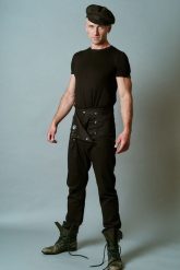 Spodnie Oficery Męskie Czarne. Czarne eleganckie spodnie męskie Hultaj Polski, bez wzorów, z bawełny, eleganckie. Za 479.00 zł.