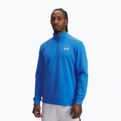 Bluza Under Armour Armour Fleece 1/4 Zip. Niebieskie bluzy nierozpinane męskie Under Armour, bez wzorów, sportowe, bez ramiączek, bez kaptura. Za 149.99 zł.