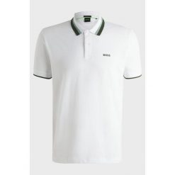 Polo BOSS Paddy AP BIANCO (50538101-100). Białe koszulki polo męskie Boss, m, bez wzorów, sportowe, bez kołnierzyka, bez ramiączek. Za 329.00 zł.