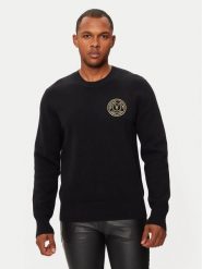 Versace Jeans Couture Sweter 77GAFMH7 Czarny Regular Fit. Czarne kardigany męskie Versace Jeans Couture, bez wzorów, z bawełny, bez kołnierzyka, bez ramiączek. Za 609.99 zł.