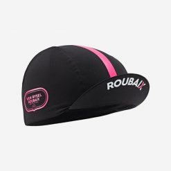 Czapka z daszkiem rowerowa szosowa Van Rysel Replica ROUBAIX. Czarne czapki męskie VAN RYSEL, bez wzorów, z elastanu, sportowe. Za 44.99 zł.
