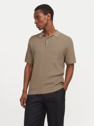Jack & Jones Polo Cooper 12271483 Beżowy Regular Fit. Brązowe koszulki polo męskie Jack & Jones, m, bez wzorów, z bawełny, bez kołnierzyka, bez ramiączek. Za 149.99 zł.