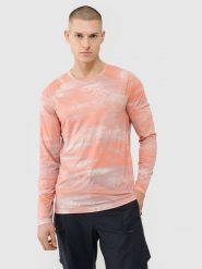4F Longsleeve rowerowy szybkoschnący męski - pomarańczowy M. Brązowe t-shirty sportowe męskie 4f, l, bez wzorów, z dzianiny, klasyczne, bez ramiączek. W wyprzedaży za 89.99 zł.