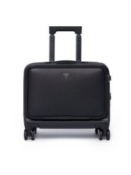Guess Walizka kabinowa TMVESF P5243 Czarny. Czarne walizki męskie Guess, z aplikacjami, z syntetyku. Za 699.99 zł.