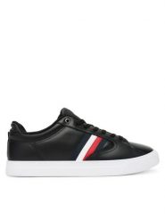 Tommy Hilfiger Sneakersy Icon Court Stripes FM0FM05628 Czarny. Czarne buty sportowe na co dzień męskie Tommy Hilfiger, m, bez wzorów, ze skóry, bez ramiączek, bez kaptura. Za 299.99 zł.
