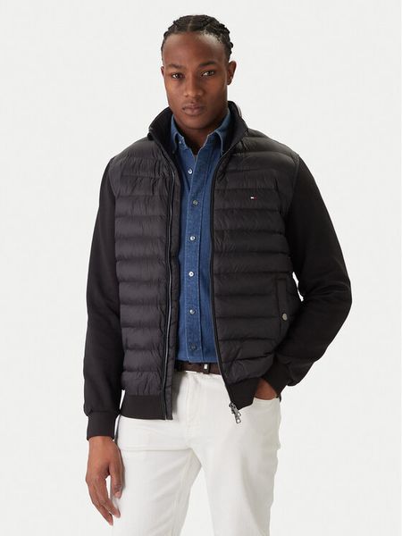 Tommy Hilfiger Kurtka przejściowa Mix Media Ess MW0MW41329 Czarny Regular Fit. Czarne kurtki męskie Tommy Hilfiger, l, bez wzorów, z bawełny, bez ramiączek, bez kaptura. Za 849.99 zł.